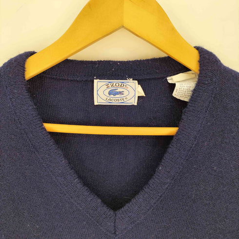 アイゾッドラコステ IZOD LACOSTE 70S ロゴワッペン Vネック ニット セーター メンズ import:L