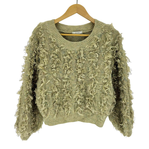 ジーナシス JEANASIS ラメカット ジャガード ショート プルオーバー ニット セーター レディース F
