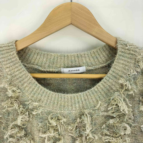 ジーナシス JEANASIS ラメカット ジャガード ショート プルオーバー ニット セーター レディース F