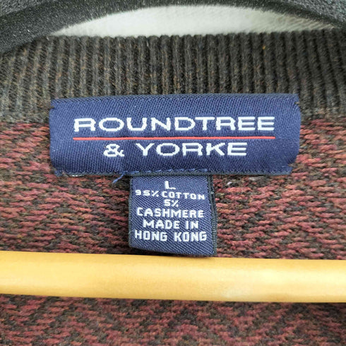 ラウンドツリーアンドヨーク roundtree&yorke 90S カシミヤ混 ヘリンボーンニット メンズ import:L