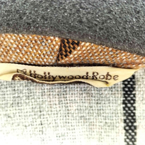 hollywood robe ワッペンデザイン フランネルチェックガウン メンズ