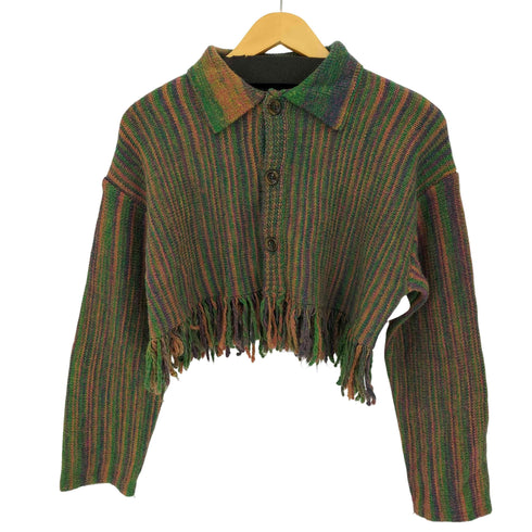 ビームスボーイ BEAMS BOY カスリ フリンジ カーディガン レディース