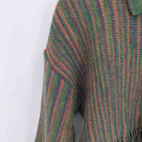 ビームスボーイ BEAMS BOY カスリ フリンジ カーディガン レディース