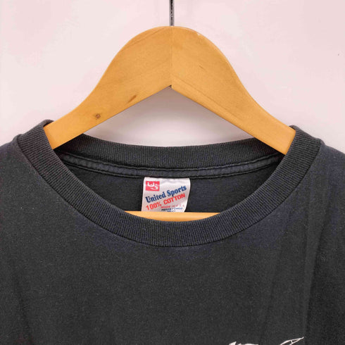 ユナイテッドスポーツ UNITED SPORTS 90S USA製 ロックバンド 両面 プリント クルーネック S/S Tシャツ 袖 裾 シングル メンズ import:S