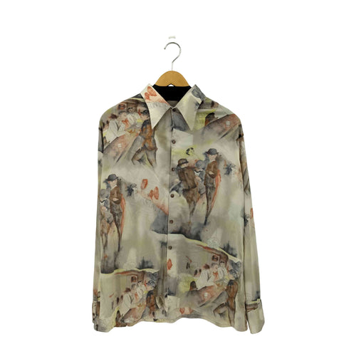 ヴァンヒューゼン VAN HEUSEN 70s VAN フルプリント L/S シャツ メンズ