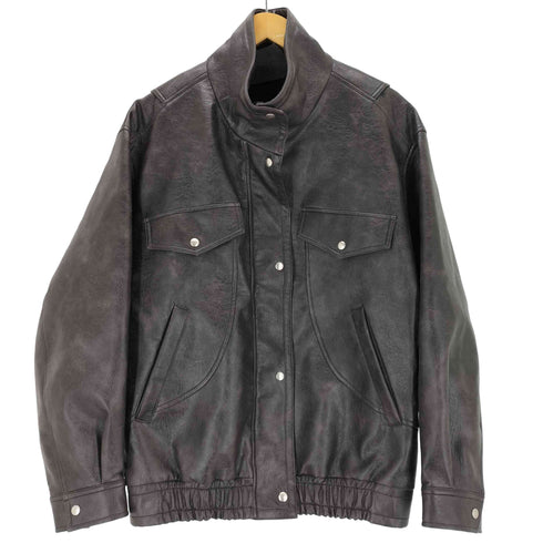 YUTHENTIC Eco-leather blue jumper レディース