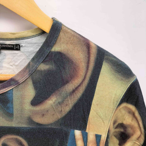 マサキマツシマ MASAKI MATSUSHIMA 90S 日本製 スキン フォト プリント Vネック S/S カットソー Y2K メンズ JPN:3