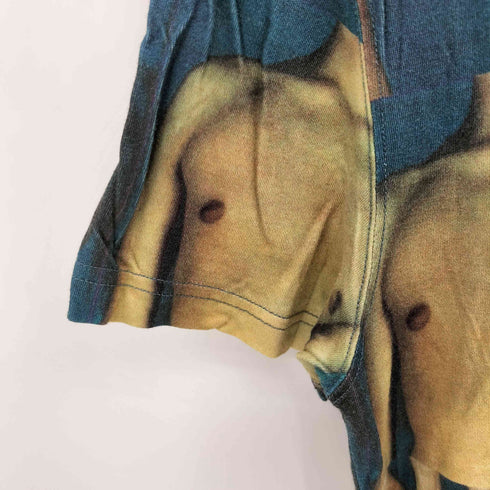 マサキマツシマ MASAKI MATSUSHIMA 90S 日本製 スキン フォト プリント Vネック S/S カットソー Y2K メンズ JPN:3