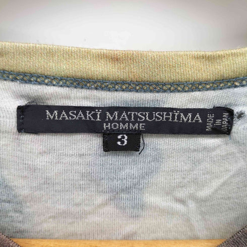 マサキマツシマ MASAKI MATSUSHIMA 90S 日本製 スキン フォト プリント Vネック S/S カットソー Y2K メンズ JPN:3