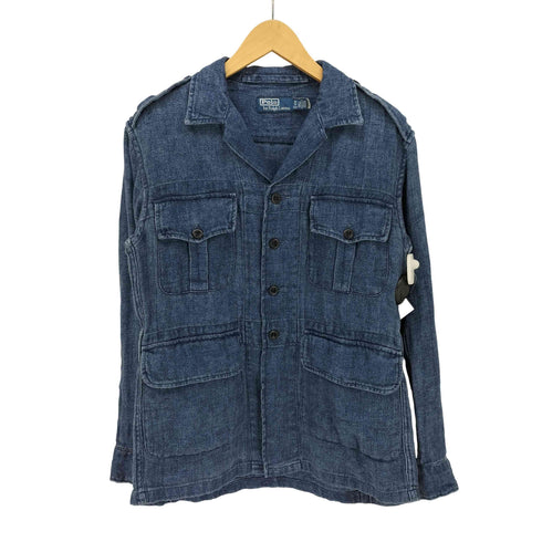 ポロバイラルフローレン Polo by RALPH LAUREN リネン ヘリンボーン オーバー シャツ メンズ import:XS
