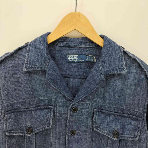 ポロバイラルフローレン Polo by RALPH LAUREN リネン ヘリンボーン オーバー シャツ メンズ import:XS