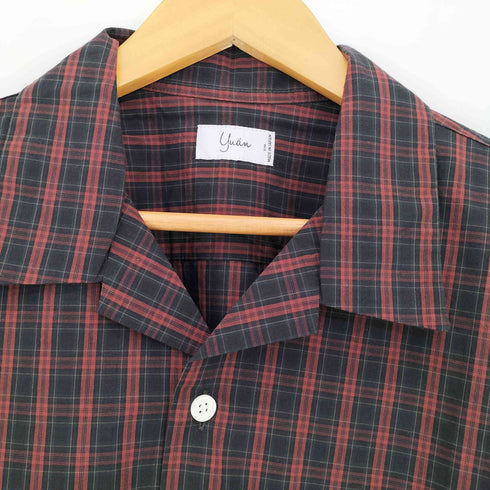 ユアン YUAN 日本製 ロングスリーブコットンチェックシャツ メンズ S/M