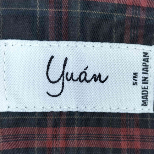 ユアン YUAN 日本製 ロングスリーブコットンチェックシャツ メンズ S/M