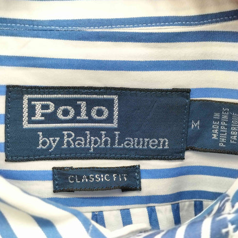 ポロバイラルフローレン Polo by RALPH LAUREN CLASSIC FIT リペア加工 ポプリンシャツ メンズ import:M