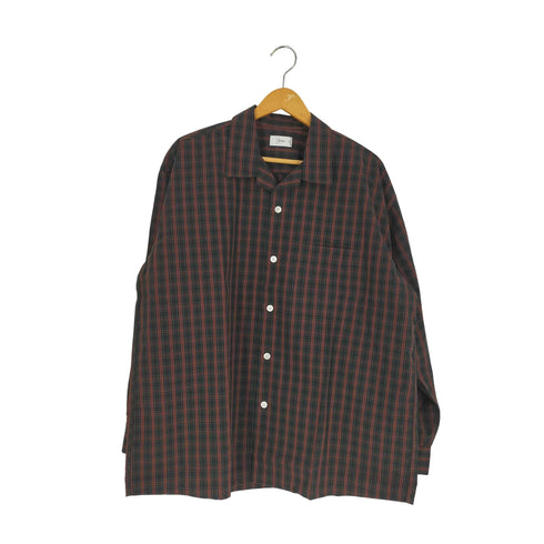 ユアン YUAN 日本製 ロングスリーブコットンチェックシャツ メンズ S/M