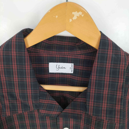 ユアン YUAN 日本製 ロングスリーブコットンチェックシャツ メンズ S/M