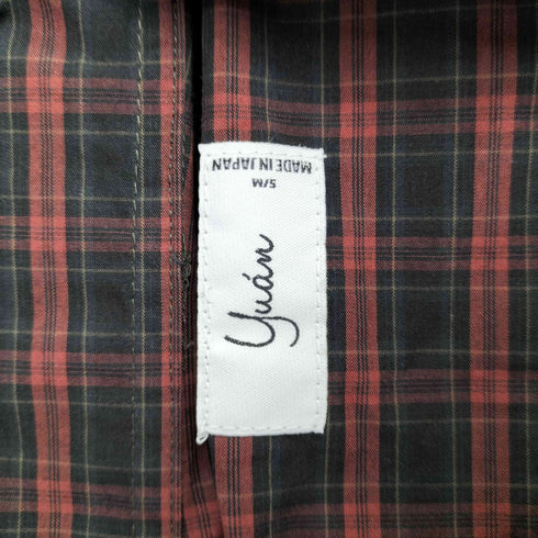 ユアン YUAN 日本製 ロングスリーブコットンチェックシャツ メンズ S/M