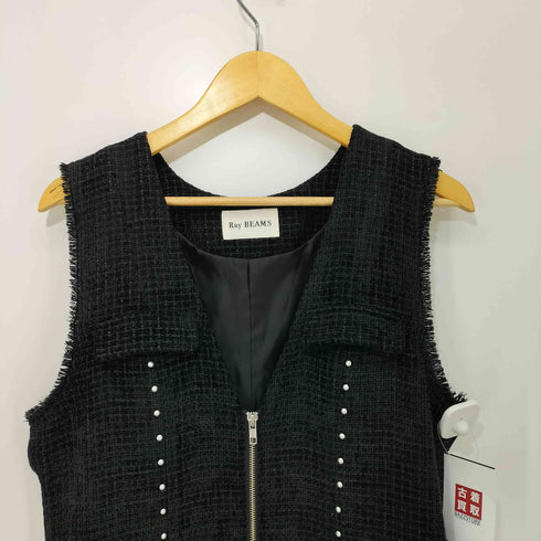 レイビームス Ray BEAMS 25SS ツイード スタッズ ノースリーブ ワンピース レディース JPN:1