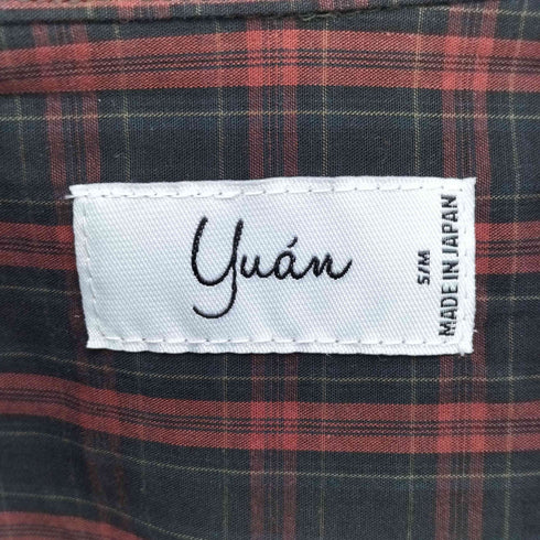 ユアン YUAN 日本製 ロングスリーブコットンチェックシャツ メンズ S/M