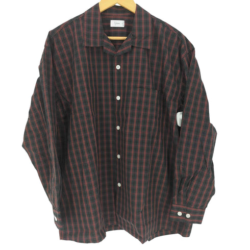 ユアン YUAN 日本製 ロングスリーブコットンチェックシャツ メンズ S/M