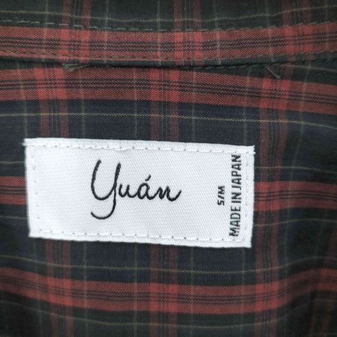 ユアン YUAN 日本製 ロングスリーブコットンチェックシャツ メンズ S/M