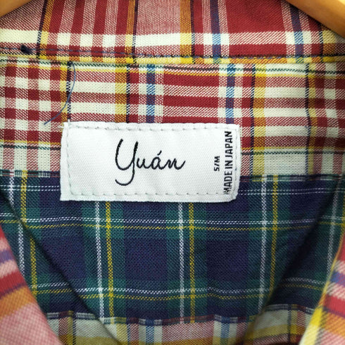 ユアン YUAN 日本製 2ポケットショートスリーブチェックシャツ メンズ S/M