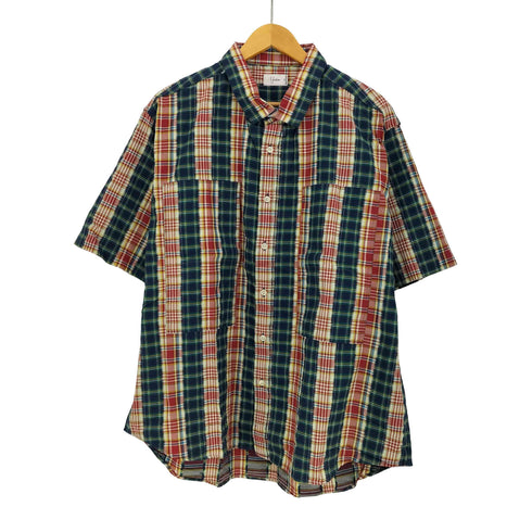 ユアン YUAN 日本製 2ポケットショートスリーブチェックシャツ メンズ S/M
