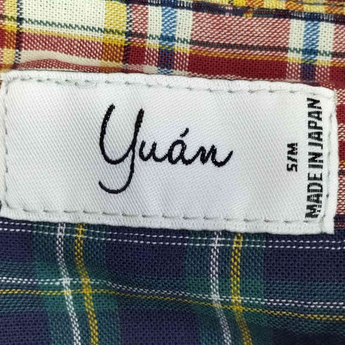 ユアン YUAN 日本製 2ポケットショートスリーブチェックシャツ メンズ S/M