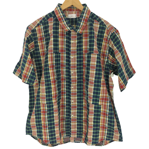 ユアン YUAN 日本製 2ポケットショートスリーブチェックシャツ メンズ S/M