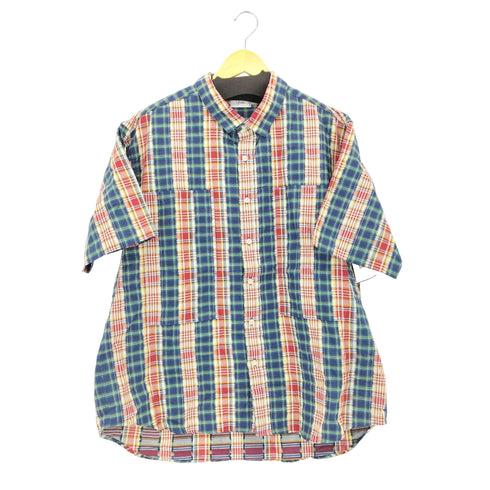 ユアン YUAN 日本製 2ポケットショートスリーブチェックシャツ メンズ S/M