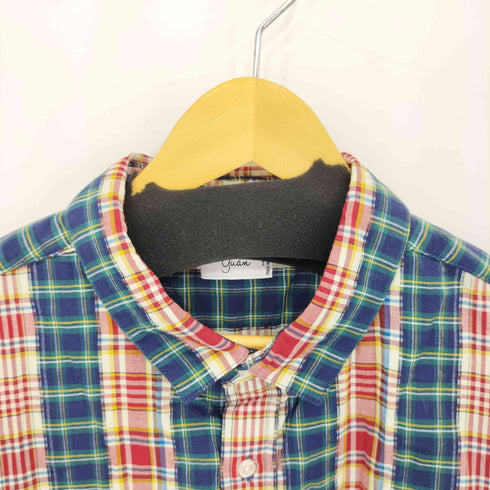 ユアン YUAN 日本製 2ポケットショートスリーブチェックシャツ メンズ S/M