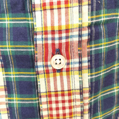 ユアン YUAN 日本製 2ポケットショートスリーブチェックシャツ メンズ S/M