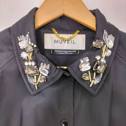 ミュベール MUVEIL 襟ビジュー コーチジャケット レディース JPN:38
