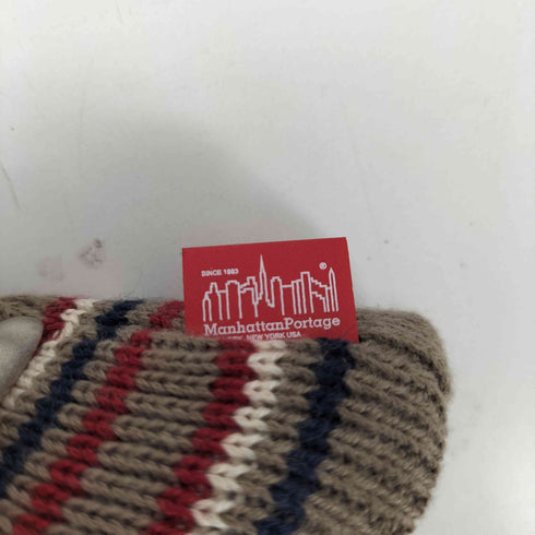 マンハッタンポーテージ Manhattan Portage ボーダー ロゴ リバーシブル ニット ビーニー メンズ