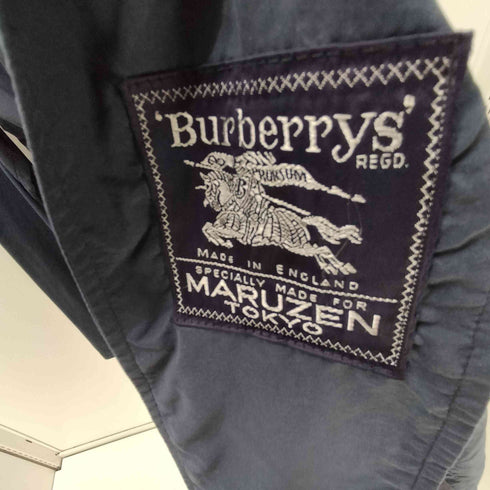 バーバリーズ BURBERRYS 80S 英国製 MARUZEN 丸善別注 裏地ポケット ダークノバチェック 一重 ポリ バルマカーン ステンカラー コート メンズ