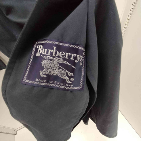 バーバリーズ BURBERRYS 90S 裏地ポケット ダークノバチェック 一重 ポリ バルマカーン ステンカラー コート レディース