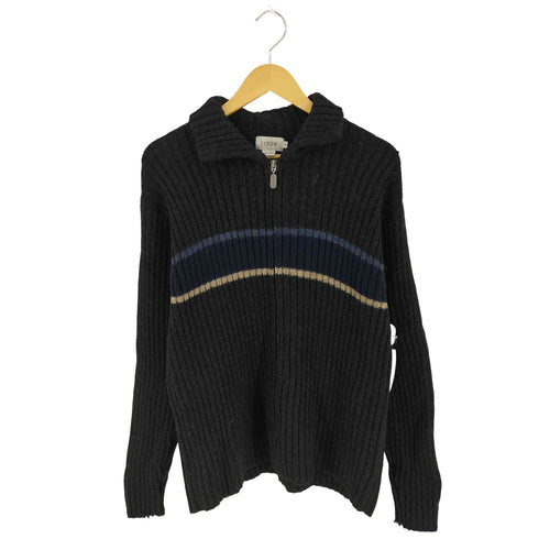 ジェイクルー J.CREW 00s ウール ジップアップ ラインニット メンズ M
