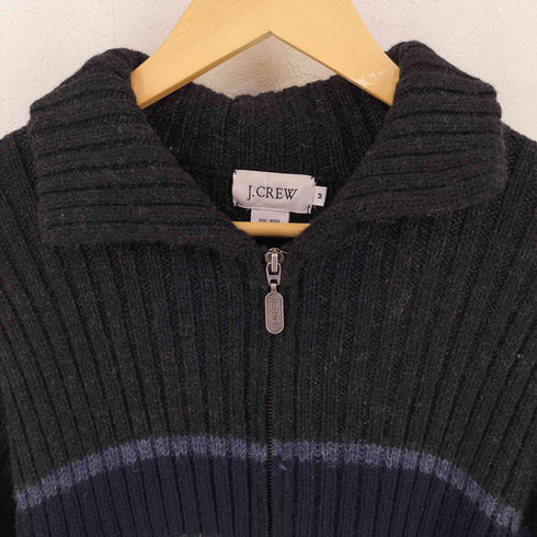 ジェイクルー J.CREW 00s ウール ジップアップ ラインニット メンズ M