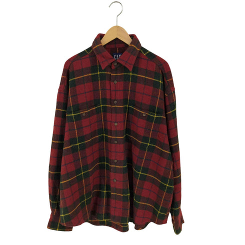 ギャップ Gap 90S ウール チェックシャツ メンズ XL