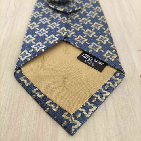 イヴサンローラン Yves Saint Laurent 総柄シルクネクタイ メンズ