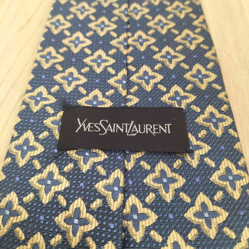 イヴサンローラン Yves Saint Laurent 総柄シルクネクタイ メンズ