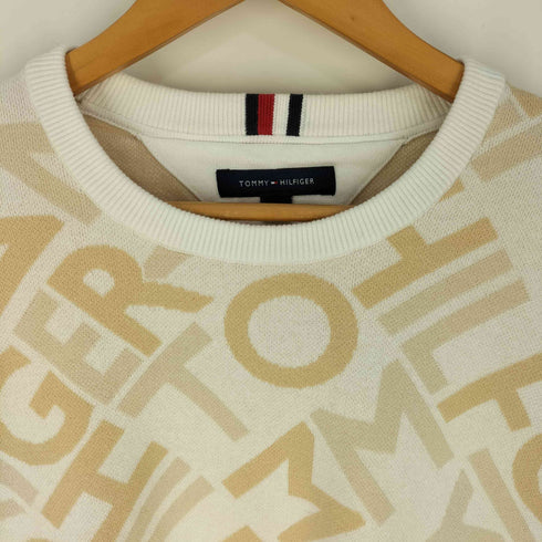 トミーヒルフィガー TOMMY HILFIGER ロゴ総柄 クルーネックニット メンズ import:L
