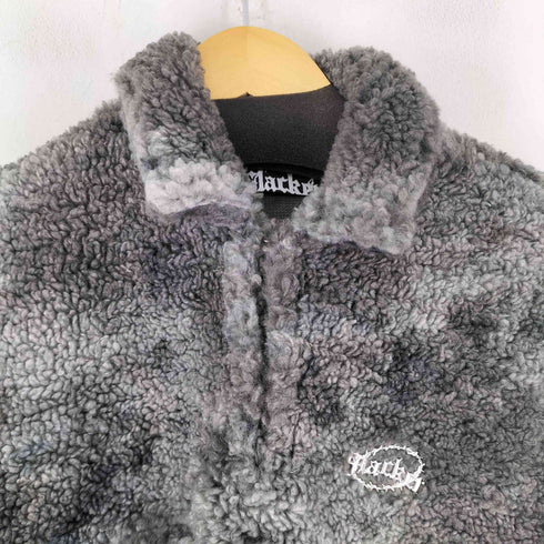 Slacker Tie-dye fleece half hook Black メンズ