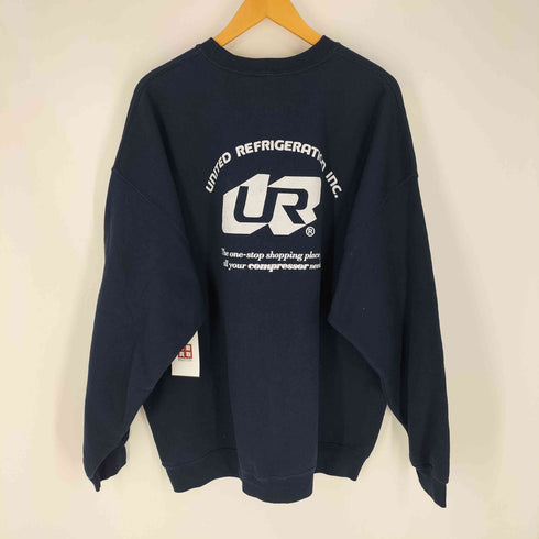 企業ロゴ 両面プリント 裏起毛 クルーネックスウェット メンズ