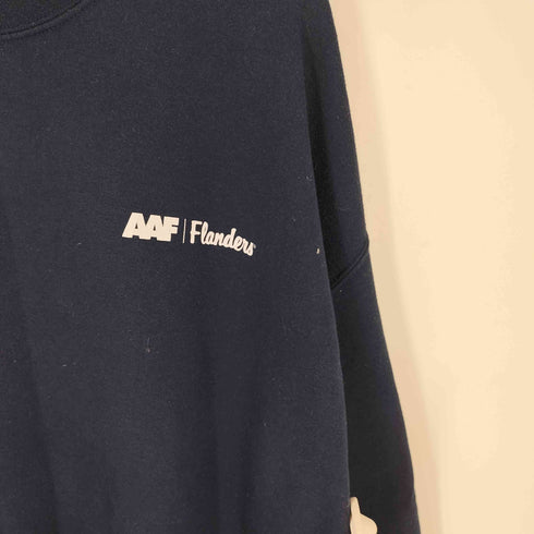 企業ロゴ 両面プリント 裏起毛 クルーネックスウェット メンズ