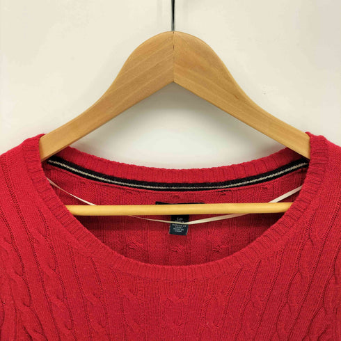 トミーヒルフィガー TOMMY HILFIGER ロゴ 刺繍 ケーブル編み クルーネック ニット レディース import:S