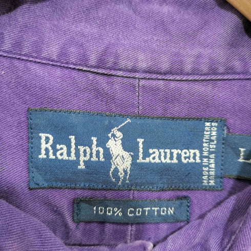 ラルフローレン RALPH LAUREN ポニー刺繍 コットン ボタンダウン シャツ メンズ import:L