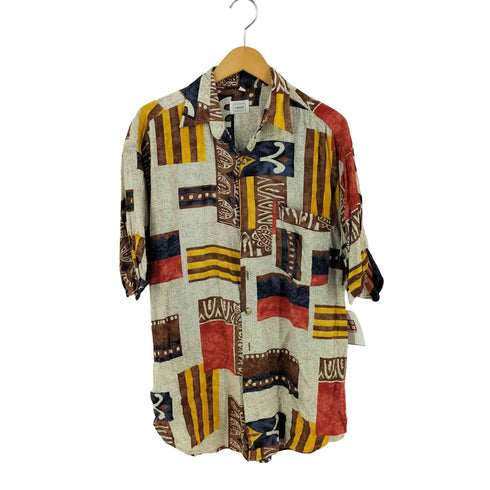 キャンダ CANDA 総柄 ビスコース シャツ メンズ import:M