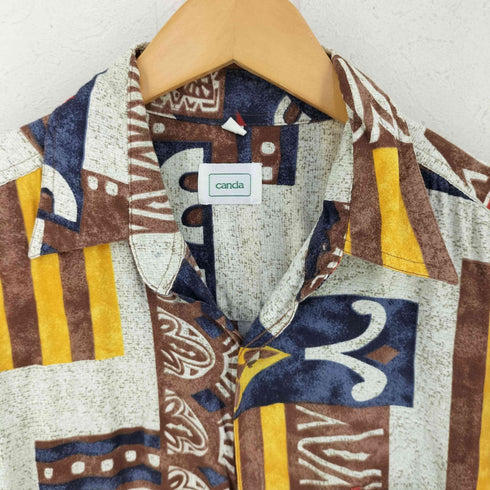 キャンダ CANDA 総柄 ビスコース シャツ メンズ import:M