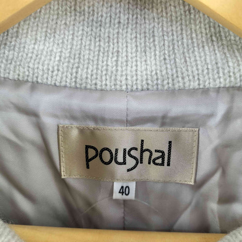 フルギ poushal カシミヤ100 切替スタンドカラーコート レディース JPN:40
